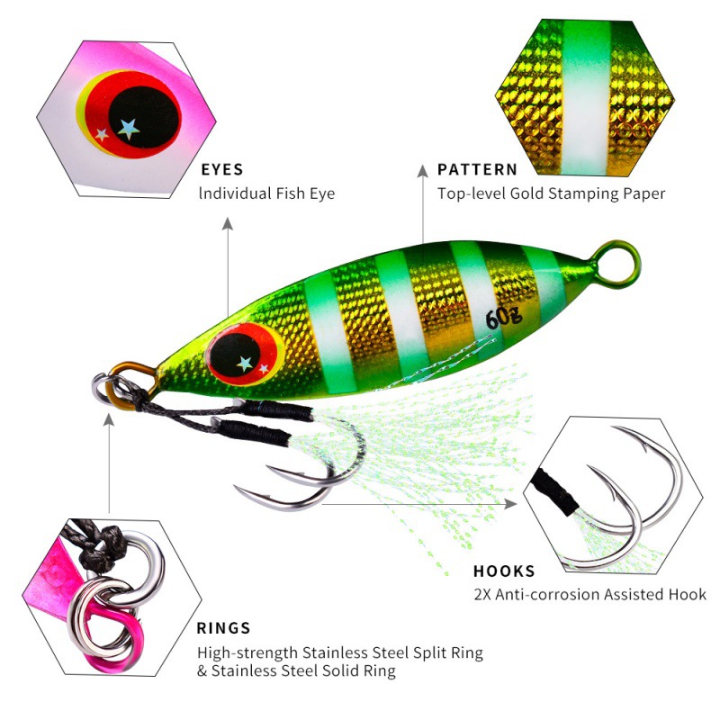 Metal Slow Jig Lure Hard Artif - Jig Head Lure ulasan dan harga